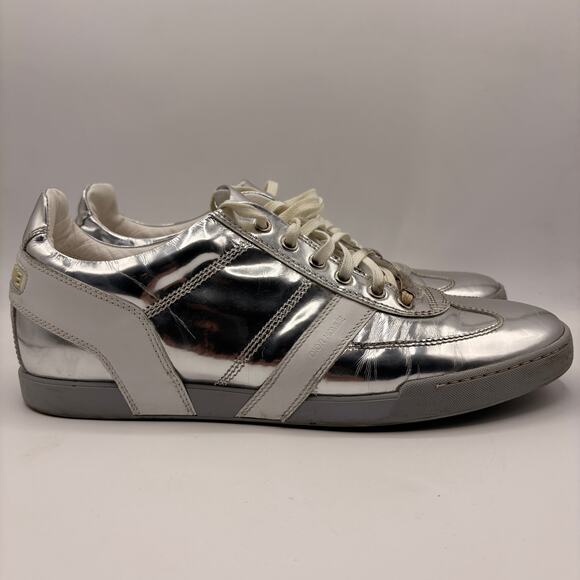 DIOR HOMME Metallic Low Top Sneakers Silver White Sz 42.5/US 9.5 $670 - Picture 7 of 15